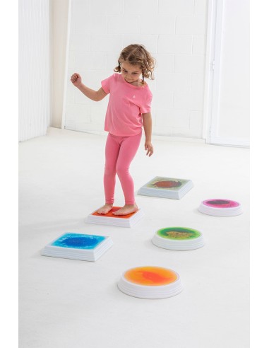 Bases Cuadradas Sensoriales con Líquido e Iluminación LED - Set de 3