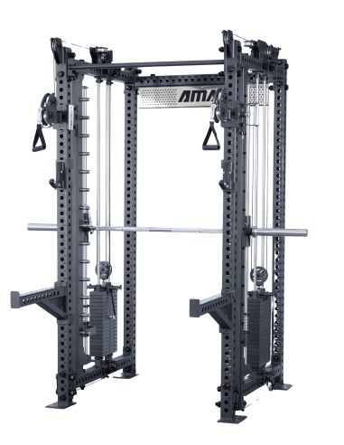 Jaula Multifuncional Profesional | Power Rack + Smith + Doble Polea Pro Series