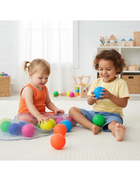 Pelota de Relieve PVC 100 mm – Set de 6 Unidades (Colores Variados) Pelota de Relieve PVC 100 mm – Set de 6 Unidades (Colores Variados)