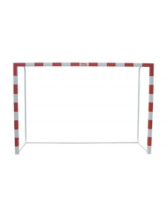 Juego de 2 porterías f.sala/balonmano metálicas trasladables 80x80mm con base de tubo redondo