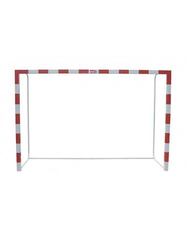 Juego de 2 porterías f.sala/balonmano metálicas trasladables 80x80mm con base de tubo redondo