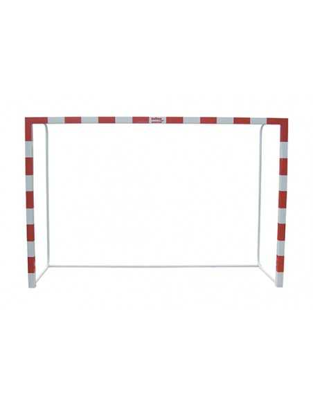 Juego de 2 porterías f.sala/balonmano metálicas trasladables 80x80mm con base de tubo redondo