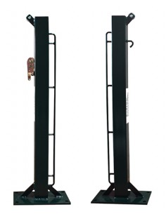 Juego de 2 postes de padel fijos cuadrado 80x80mm con base para atornillar -