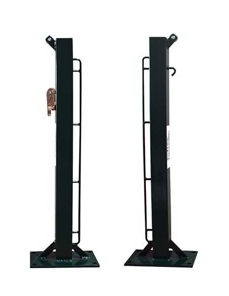 Juego de 2 postes de padel fijos cuadrado 80x80mm con base para atornillar -