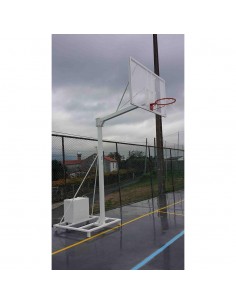 Juego de 2 canastas baloncesto deluxe monotubo tubo 100 trasladable 2 ruedas con carro  -sin tablero, aro