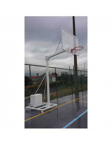 Juego de 2 canastas baloncesto deluxe monotubo tubo 100 trasladable 2 ruedas con carro -sin tablero, aro