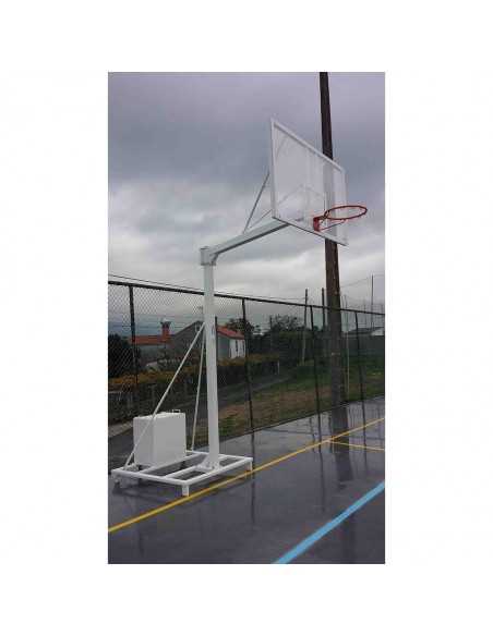 Juego de 2 canastas baloncesto deluxe monotubo tubo 100 trasladable 2 ruedas con carro -sin tablero, aro