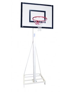 Juego de 2 canastas minibasket deluxe monotubo tubo 100 trasladable 2 ruedas con carro  -sin tablero,aro