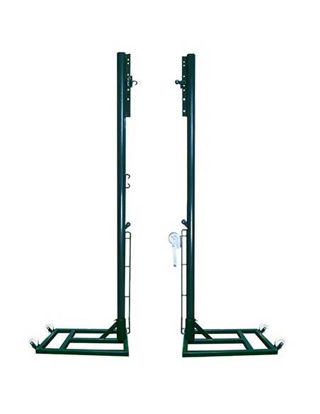 Juego postes voleibol metálicos trasladables regulable a tenis