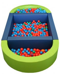 Piscina ovalada plus llenado pelotas, 300x150x40cm alto x 15cm ancho (transformable en dos)