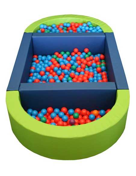 Piscina ovalada plus llenado pelotas, 300x150x40cm alto x 15cm ancho (transformable en dos)