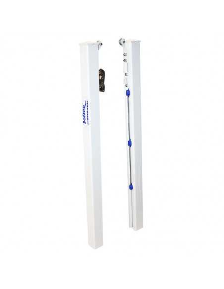 Juego postes pádel aluminio fijos sección cuadrada 80x80mm -