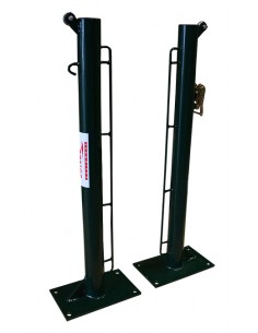 Juego de 2 postes de tenis fijos ø 80mm con base para atornillar