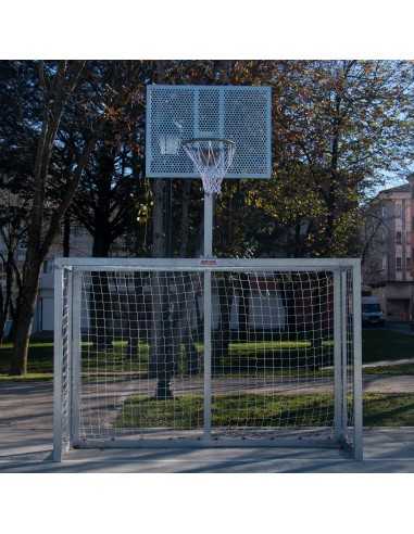 Juego porterías galvanizadas fútbol sala/balonmano - canasta basket