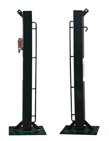 Juego de 2 postes de tenis fijos cuadrado 80x80mm con base para atornillar