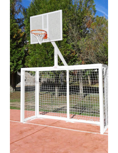 Juego porterías f.sala/balonmano - canasta basket blanco