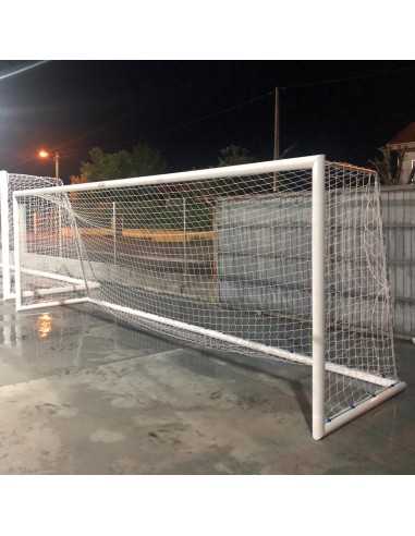 Juego porterías aluminio fútbol 7  90 mm trasladables