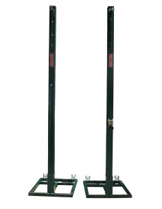 Juego postes voleibol metálicos cuadrados 80x80mm trasladables