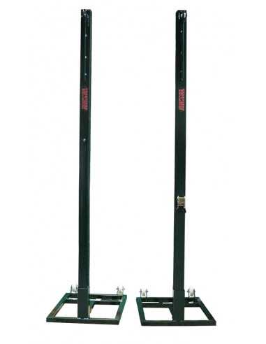 Juego postes voleibol metálicos cuadrados 80x80mm trasladables