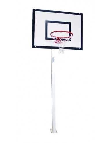 Juego de 2 canastas minibasket deluxe monotubo tubo 100 fijas con base para anclaje -sin tablero ni aro-