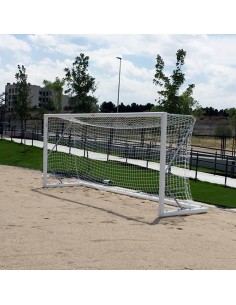 Juego porterías aluminio fútbol playa 120x100mm trasladables
