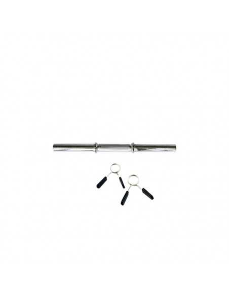 Barra mancuerna 36cm con fijaciones muelle