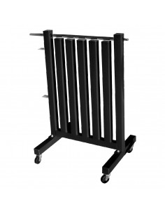 Soporte para pesas de vinilo con ruedas y barra