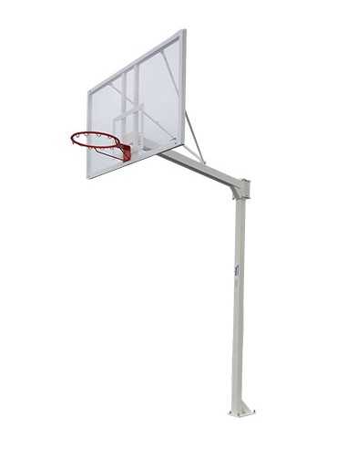 Juego de 2 canastas baloncesto deluxe monotubo fijas con base para anclaje -sin tablero ni aro-
