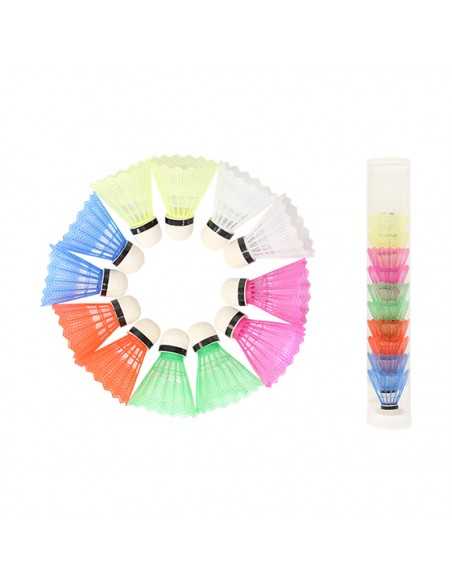 Volantes badminton plástico 12uds