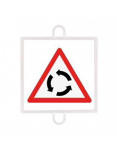 Panel de señalización tráfico de peligro nº 1 (intersección giratoria)