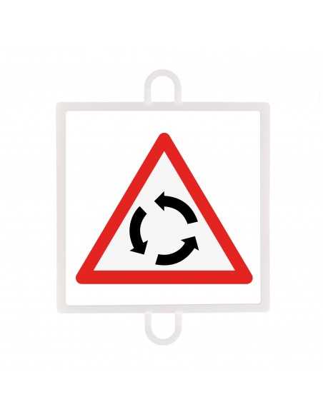 Panel de señalización tráfico de peligro nº 1 (intersección giratoria)