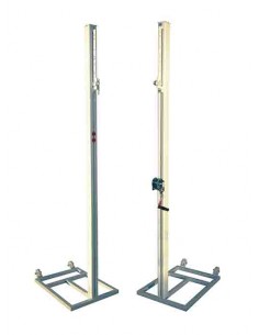 Juego postes voleibol trasladables de aluminio sección cuadrada 80x80mm