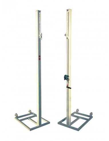 Juego postes voleibol trasladables de aluminio sección cuadrada 80x80mm