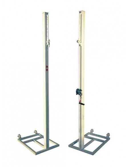 Juego postes voleibol trasladables de aluminio sección cuadrada 80x80mm