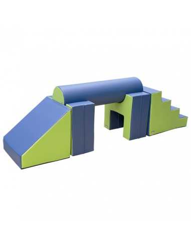 Set figuras nº5 (escalera, 2 asientos, cilindro y rampa)