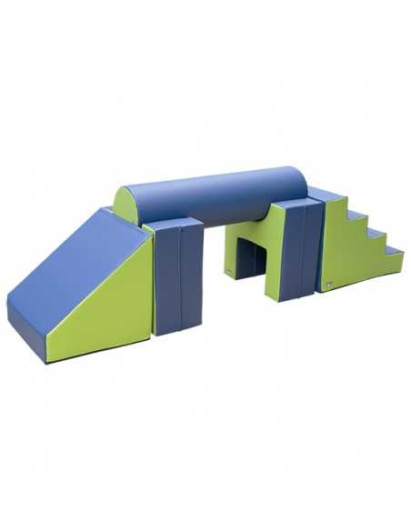 Set figuras nº5 (escalera, 2 asientos, cilindro y rampa)