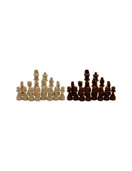 Fichas ajedrez madera 9 cm (blancas+negras)