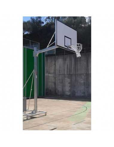 Jgo canastas galvanizadas baloncesto deluxe monotubo trasladables 2 ruedas con carro -sin tableros, aros y redes
