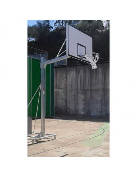 Jgo canastas galvanizadas baloncesto deluxe monotubo trasladables 2 ruedas con carro -sin tableros, aros y redes
