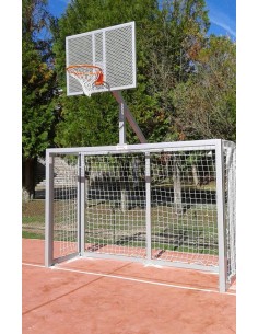 Juego porterías f.sala/balonmano - canasta basket gris