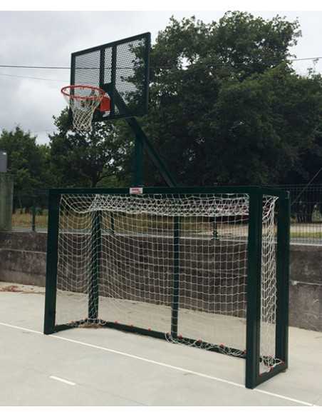 Juego de 2 porterías f.sala/balonmano - canasta basket verde