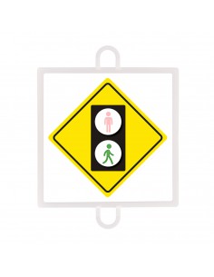 Panel de señalización tráfico de advertencia nº 4 (peatones verde)