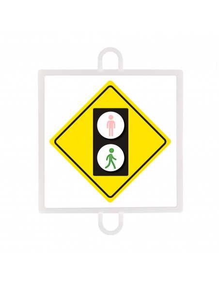 Panel de señalización tráfico de advertencia nº 4 (peatones verde)