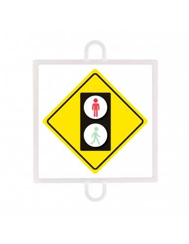 Panel de señalización tráfico de advertencia nº 5 (peatones rojo)