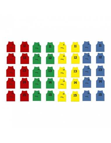 Set 5 petos softee numerados del 11 al 15