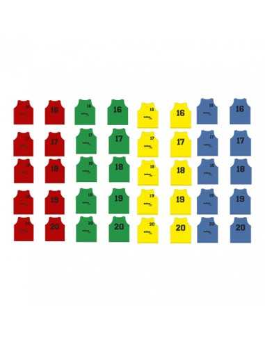Set 5 petos softee numerados del 16 al 20