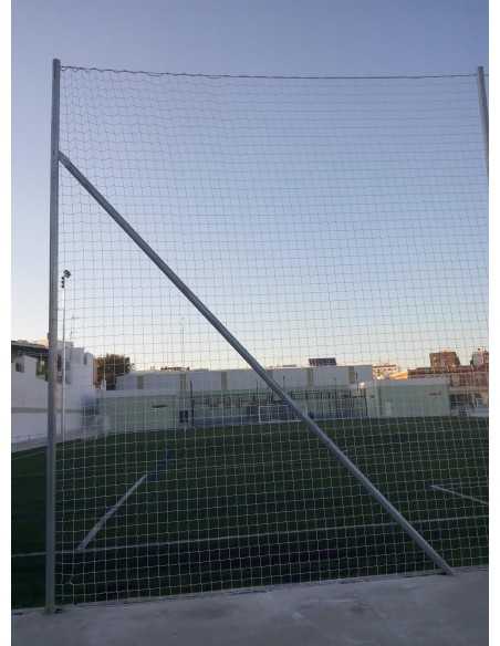 Poste refuerzo metálico galvanizado para red protección sin botes