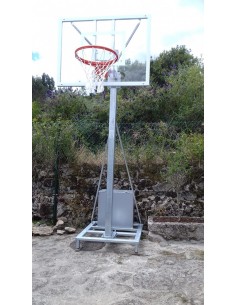 Jgo canastas galvanizadas minibasket deluxe monotubo trasladables 2 ruedas con carro -sin tableros, aros y redes