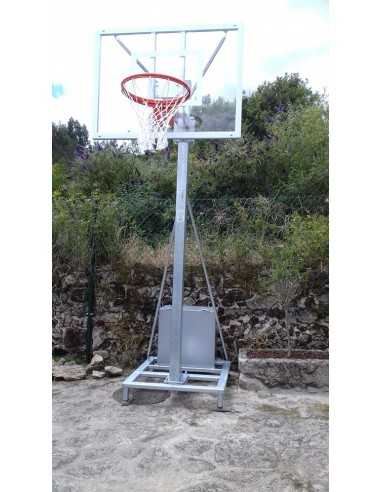 Jgo canastas galvanizadas minibasket deluxe monotubo trasladables 2 ruedas con carro -sin tableros, aros y redes