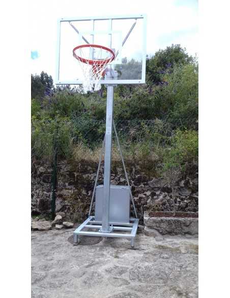 Jgo canastas galvanizadas minibasket deluxe monotubo trasladables 2 ruedas con carro -sin tableros, aros y redes